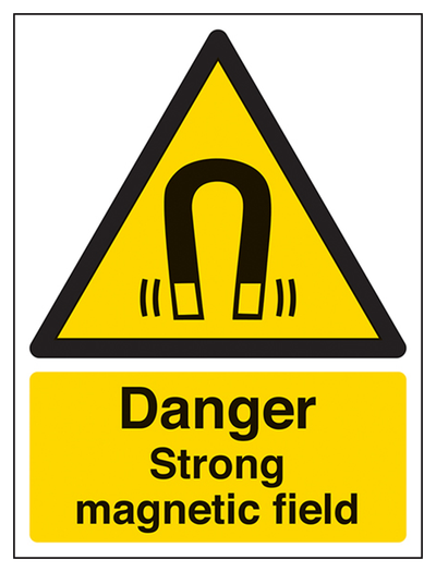 Danger Strong Magnetic Field Sign - Portrait