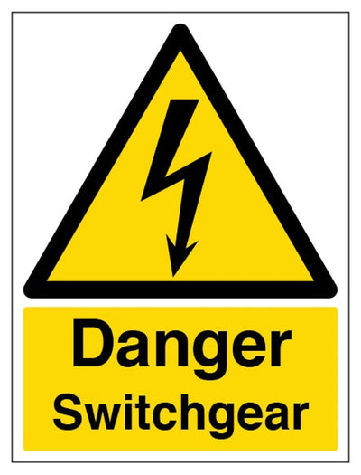 Danger Switchgear Sign - Portrait