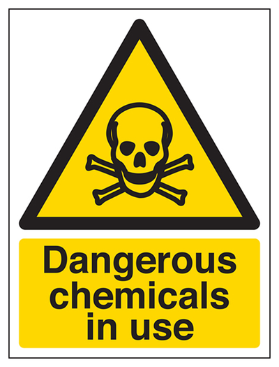 Dangerous Chemicals In Use Sign - Portrait