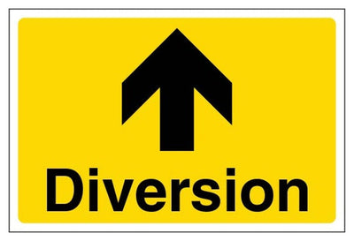 Diversion Arrow Up Sign - Large Landscape