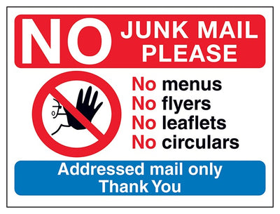 No Access Symbol No Junk Mail Please No Menus No Flyers