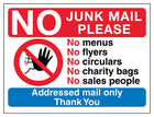 No Access Symbol: No Junk Mail Please, No Menus, No...
