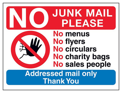 No Access Symbol No Junk Mail Please No Menus No