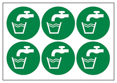 Drinking Water Vinyl Labels On A Sheet