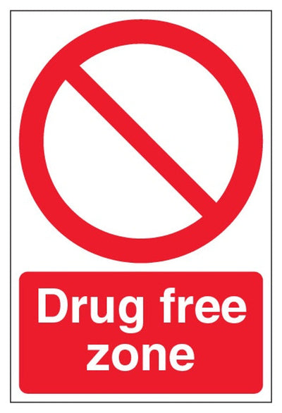 Drug Free Zone Sign - Portrait