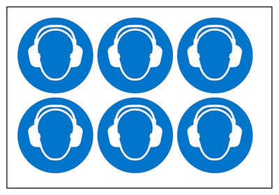 Ear Protection Vinyl Labels On A Sheet