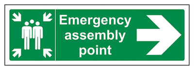 Emergency Assembly Point Arrow Right Sign