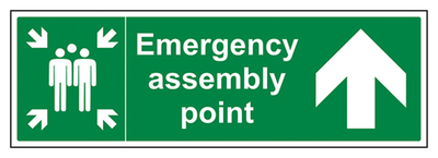 Emergency Assembly Point Arrow Up Sign