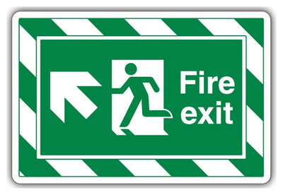Fire Exit Arrow Up Left Extraviz