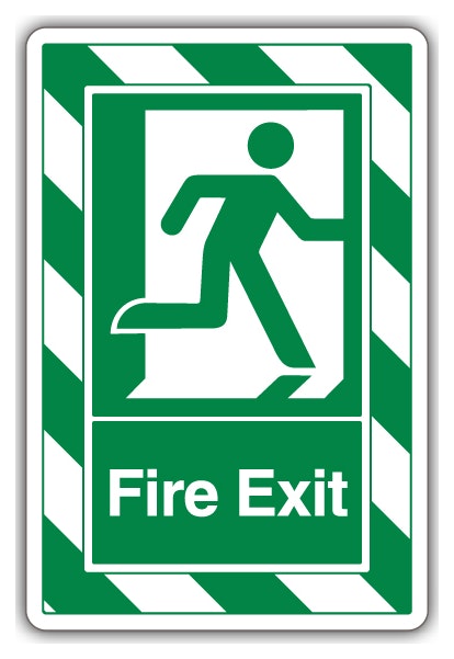 Fire Exit Man Running Right Extraviz