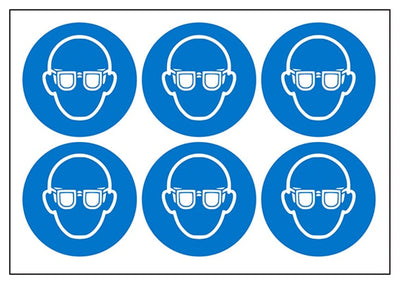 Eye Protection Vinyl Labels On A Sheet