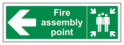 Fire Assembly Point Arrow Left Sign