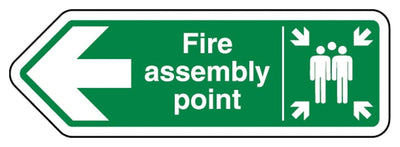 Fire Assembly Point Arrow Left - Shaped Sign