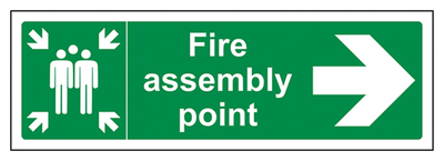 Fire Assembly Point Arrow Right Sign