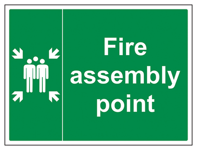 Fire Assembly Point With Family Sign