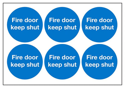 Fire Door Keep Shut Vinyl Labels On A Sheet