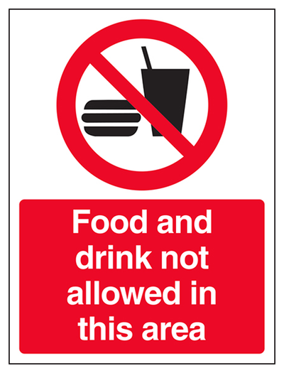 Food And Drink Not Allowed In This Area Sign - Portrait