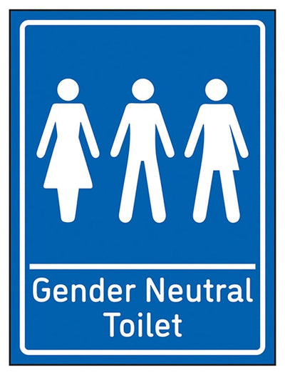 Gender Neutral Toilet Blue Sign