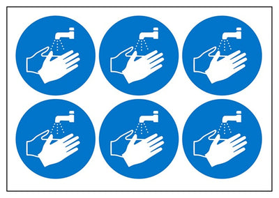 Hand Washing Vinyl Labels On A Sheet