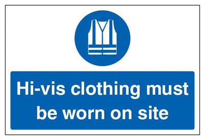 Hi-Vis Clothing Must Be Worn On Site Sign - Large Landscape