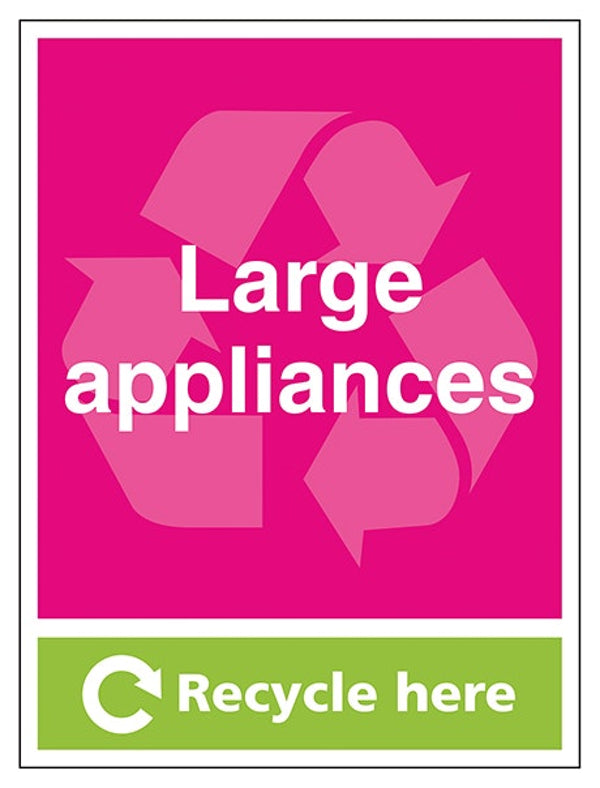 Large Applicances Recycle Here Sign - Portrait