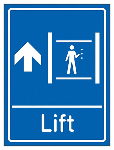 Lift Arrow Up Blue Sign
