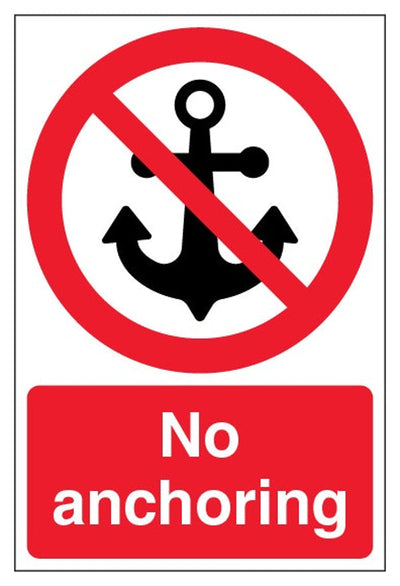 No Anchoring Sign - Portrait
