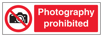 No Cameras Sign - Landscape