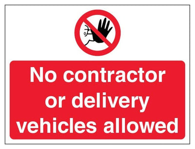 No Contractor Or Delivery Vehicles Allowed Sign - Landscape