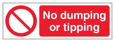 No Dumping Or Tipping Sign - Slim Landscape