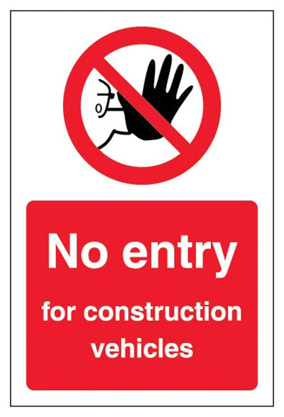 No Entry For Construction Vehicles Sign