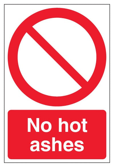 No Hot Ashes Sign - Portrait