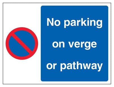 No Parking On Verge Or Pathway Sign - Landscape