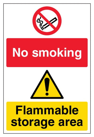 No Smoking Flammable Storage Area Sign - Portrait