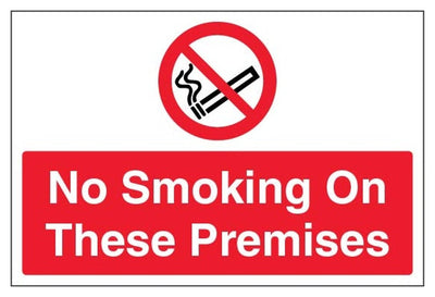No Smoking On These Premises Sign - Large Landscape