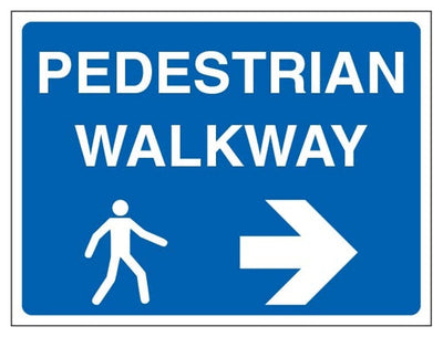 Pedestrian Walkway Sign - Landscape - Arrow Right