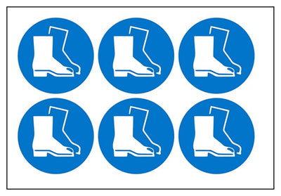 Safety Boots Vinyl Labels On A Sheet