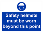 Safety Helmets Must Be Worn Sign - Large Landscape