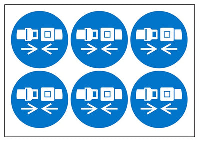Seatbelt Vinyl Labels On A Sheet