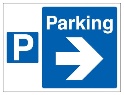 Site Parking Sign - Arrow Right - Landscape