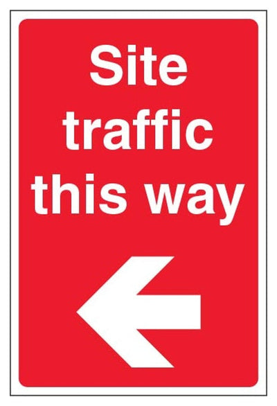 Site Traffic This Way Sign - Portrait - Arrow Left