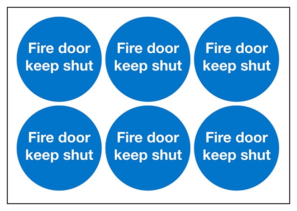 Fire Door Keep Shut Vinyl Labels On A Sheet