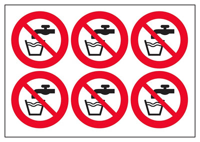Not Drinking Water Vinyl Labels On A Sheet