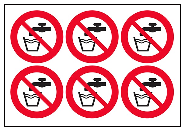 Not Drinking Water Vinyl Labels On A Sheet