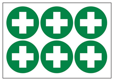 First Aid Cross Vinyl Labels On A Sheet