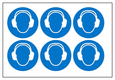Ear Protection Vinyl Labels On A Sheet