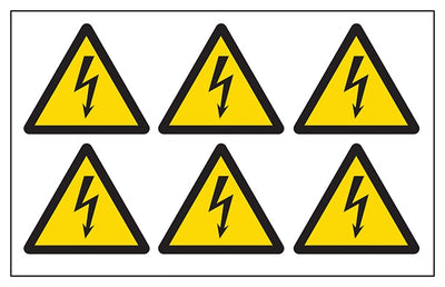 Electrical Hazard Vinyl Labels On A Sheet