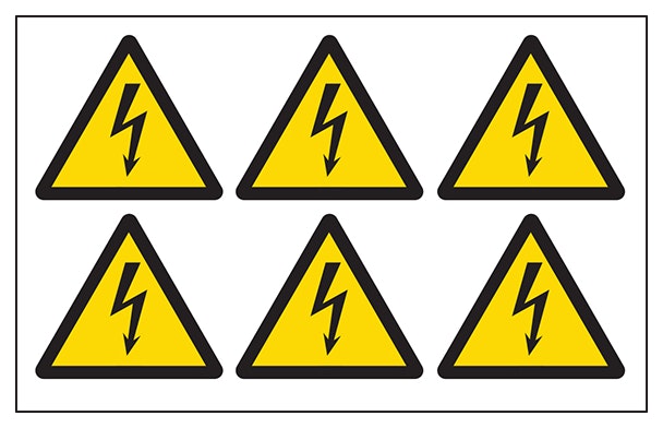 Electrical Hazard Vinyl Labels On A Sheet