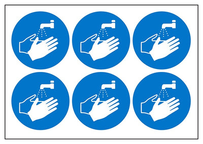 Hand Washing Vinyl Labels On A Sheet