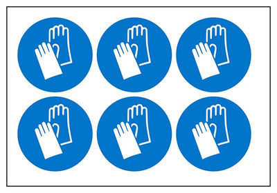 Hand Protection Vinyl Labels On A Sheet